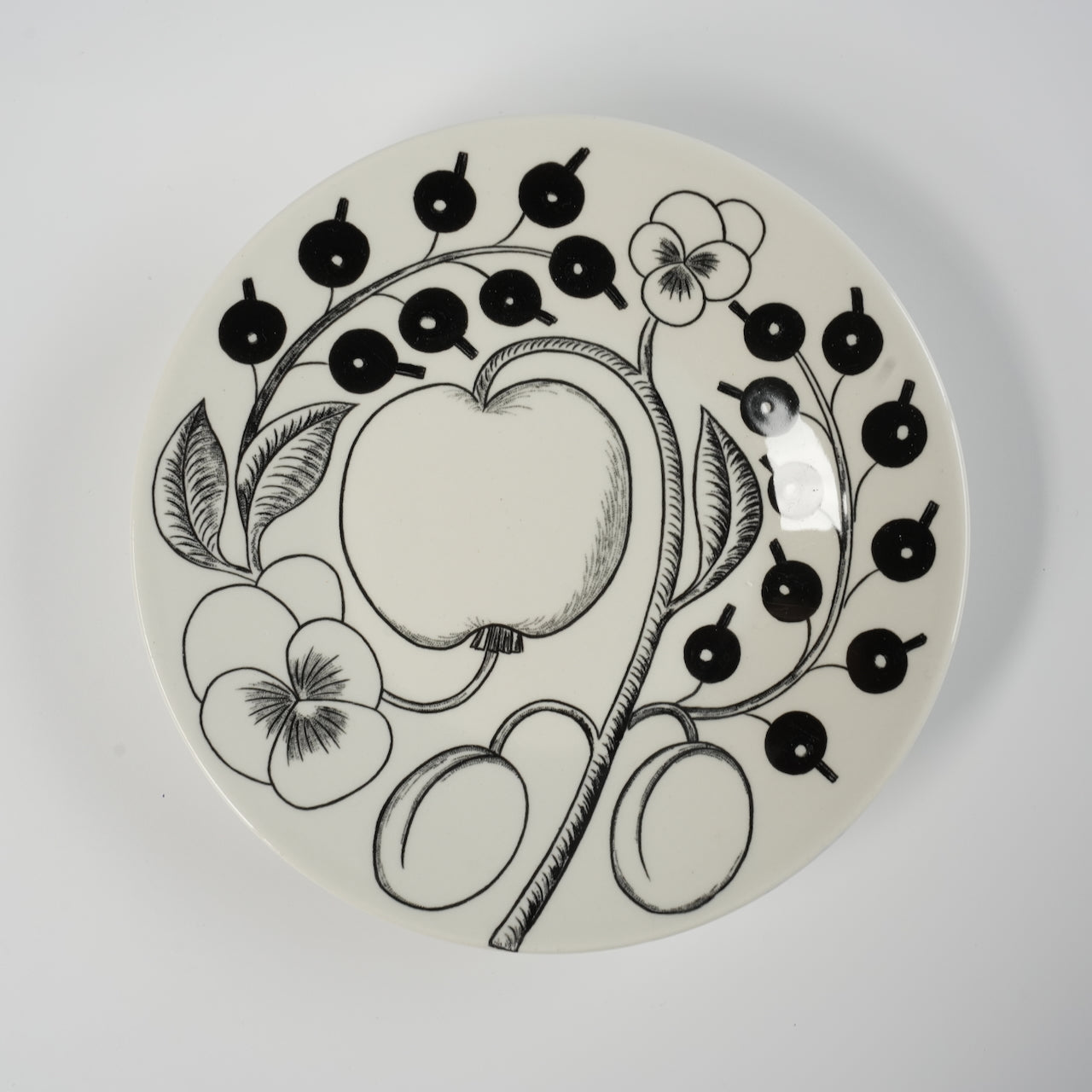 初期モデル アラビア（ARABIA）パラティッシ（Paratiisi）ブラック ティーカップ＆ソーサー - ディテール 9