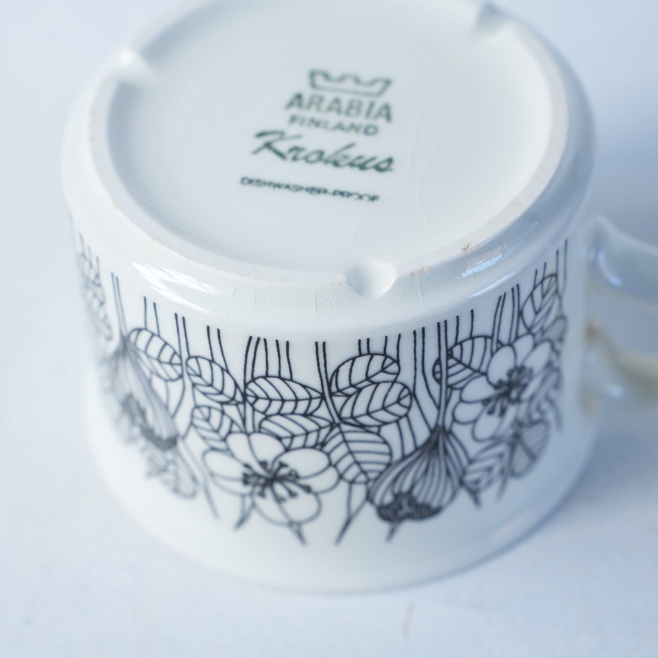 訳あり品 希少サイズ アラビア（ARABIA）クロッカス（Krokus）ティーカップ＆ソーサー - ディテール 11