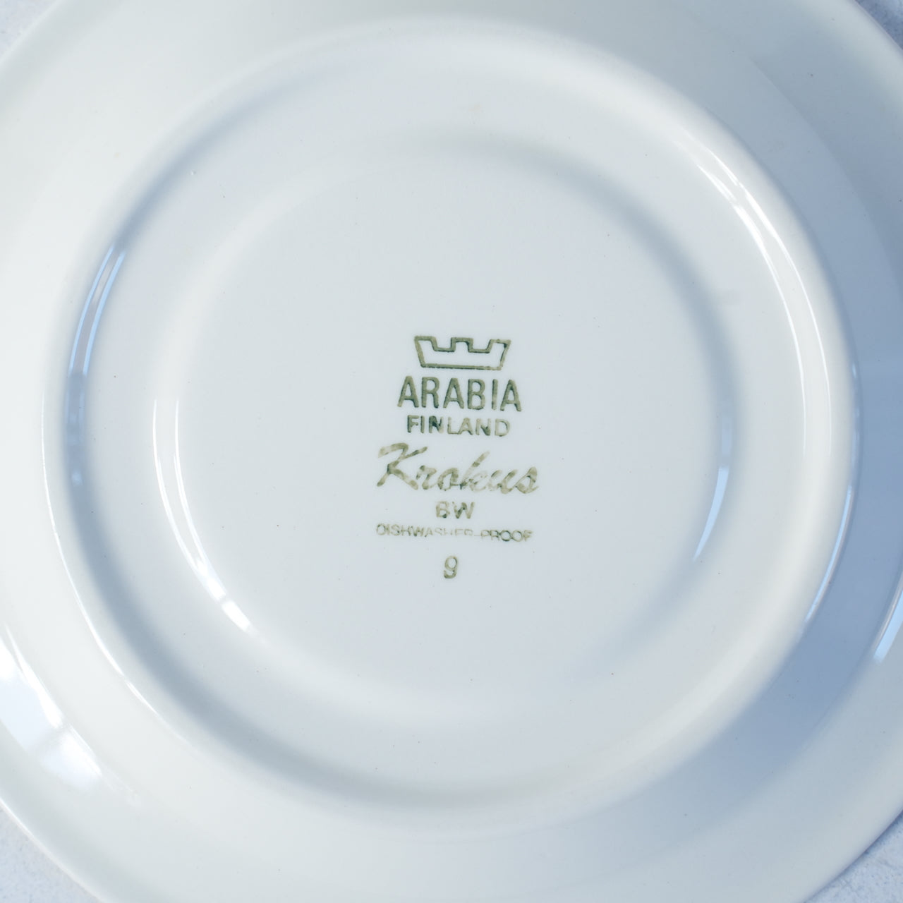 訳あり品 希少サイズ アラビア（ARABIA）クロッカス（Krokus）ティーカップ＆ソーサー - バックスタンプ・裏印