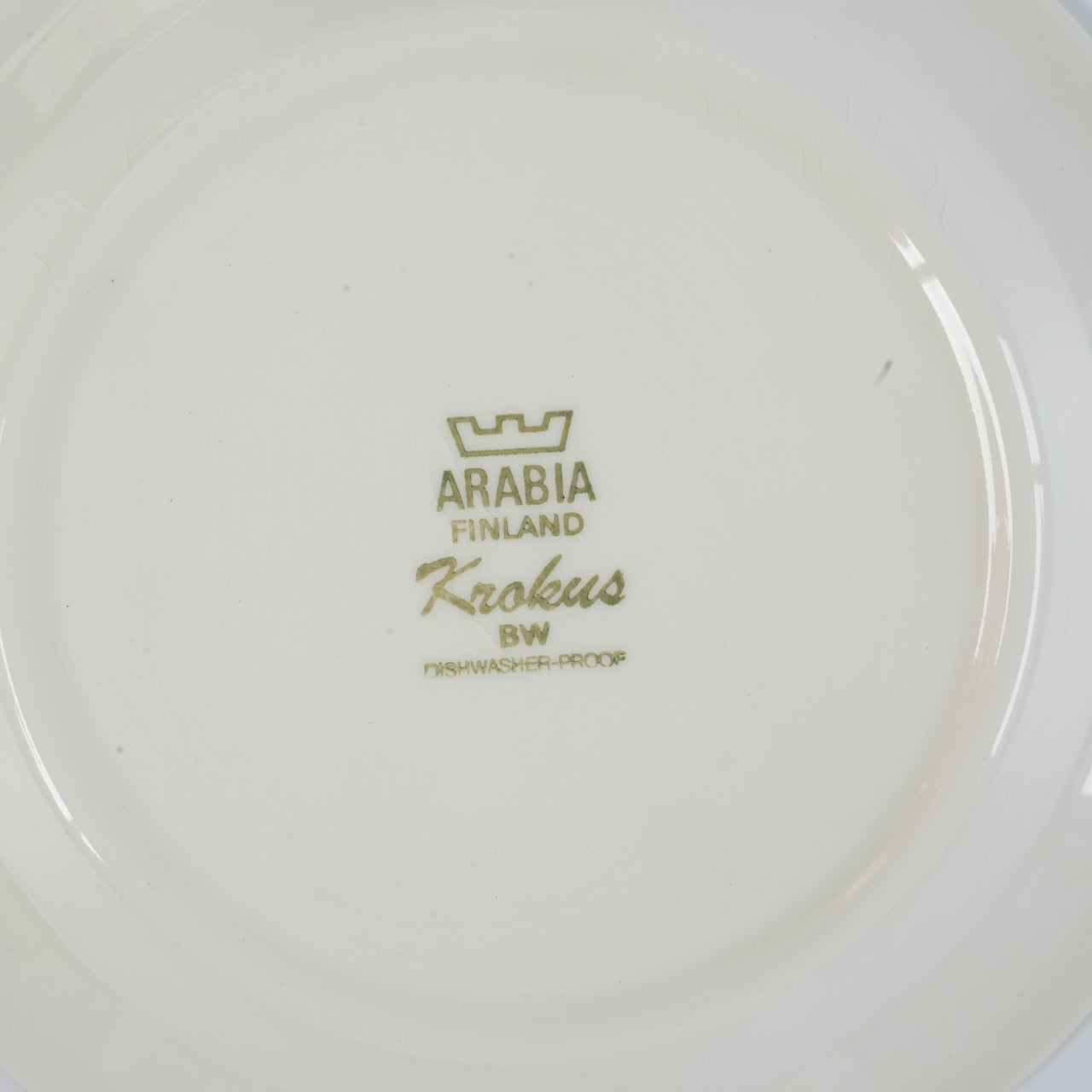 貫入あり ARABIA クロッカス（Krokus）17cmプレート - バックスタンプ・裏印
