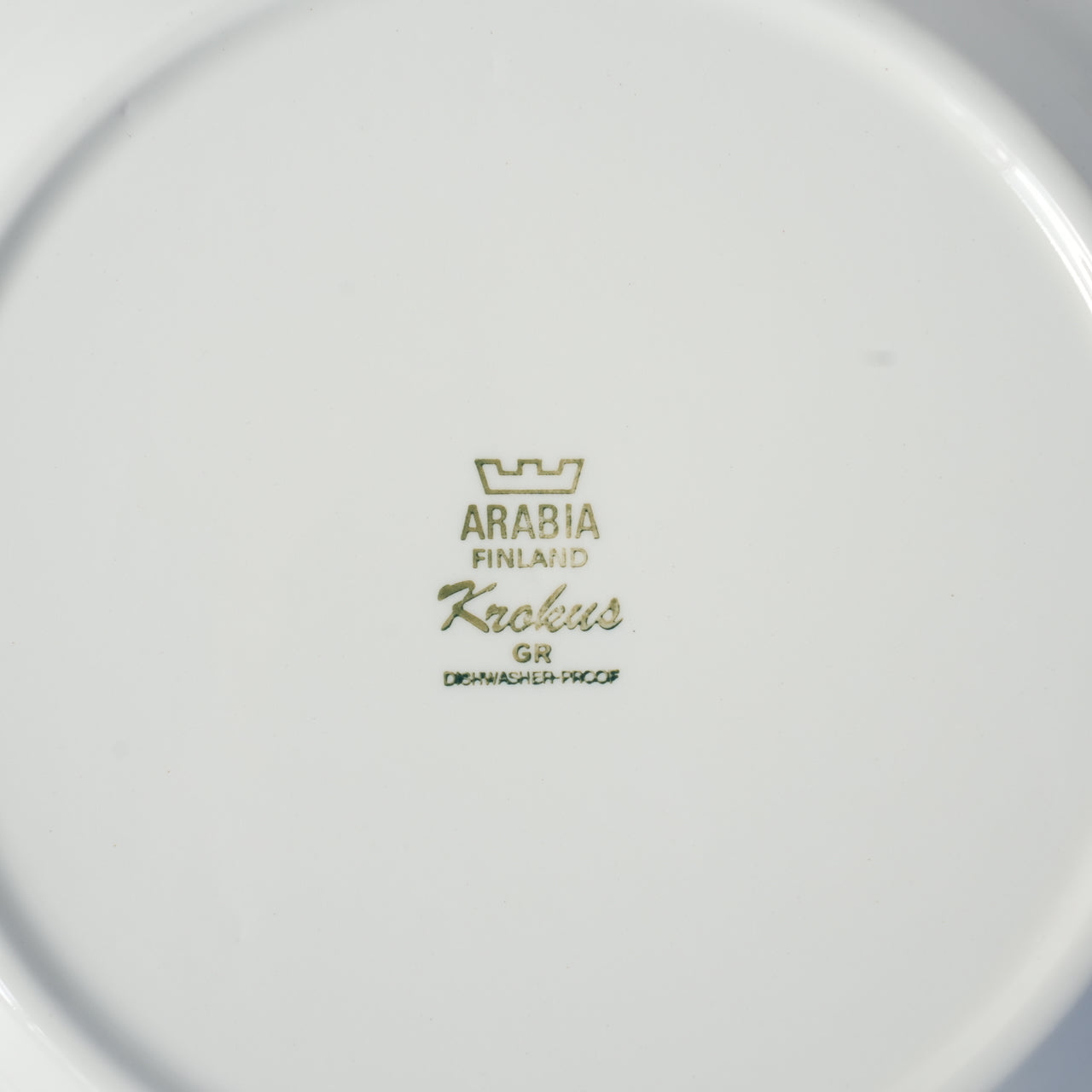 希少 ARABIA クロッカス（Krokus）グレーリム 24cmプレート 2 - バックスタンプ・裏印
