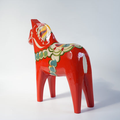 ヴィンテージ アクタ・ダラヘムスロイド ダーラナホース 朱赤×クルビッツ 21.5cm 木製 スウェーデン民族工芸 別角度2