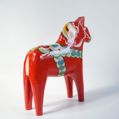ヴィンテージ アクタ・ダラヘムスロイド ダーラナホース 朱赤×クルビッツ 21.5cm 木製 スウェーデン民族工芸 別角度4