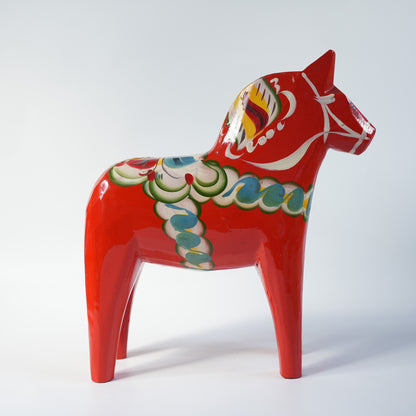 ヴィンテージ アクタ・ダラヘムスロイド ダーラナホース 朱赤×クルビッツ 21.5cm 木製 スウェーデン民族工芸 別角度5