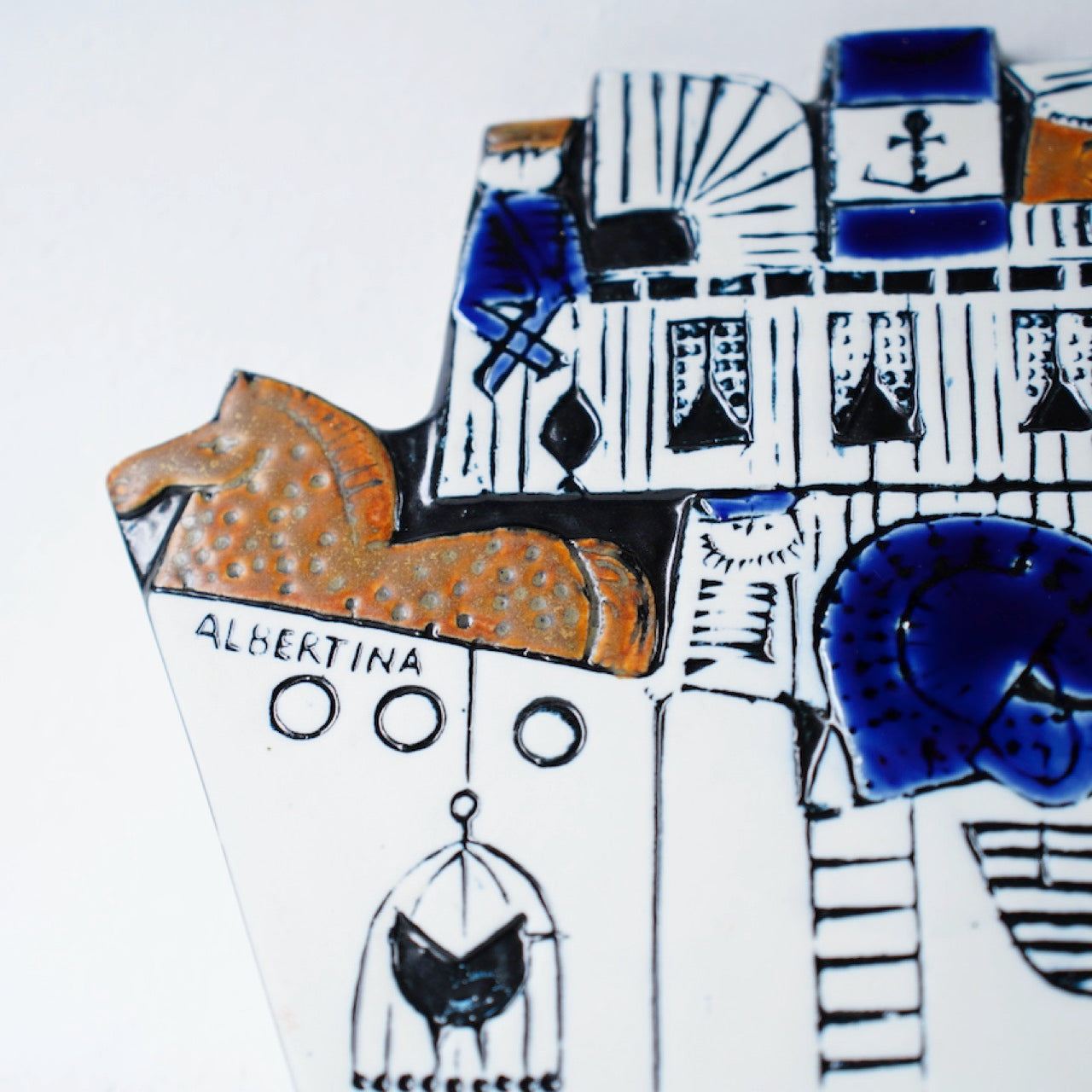 希少 グスタフスベリ リサ・ラーソン アルベルティーナ（Albertina）陶板 - 全体像