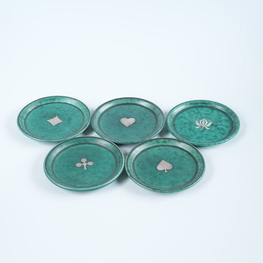 グスタフスベリ アルジェンタ（Argenta）銀彩 豆皿5枚セット ヴィルヘルム・コーゲ