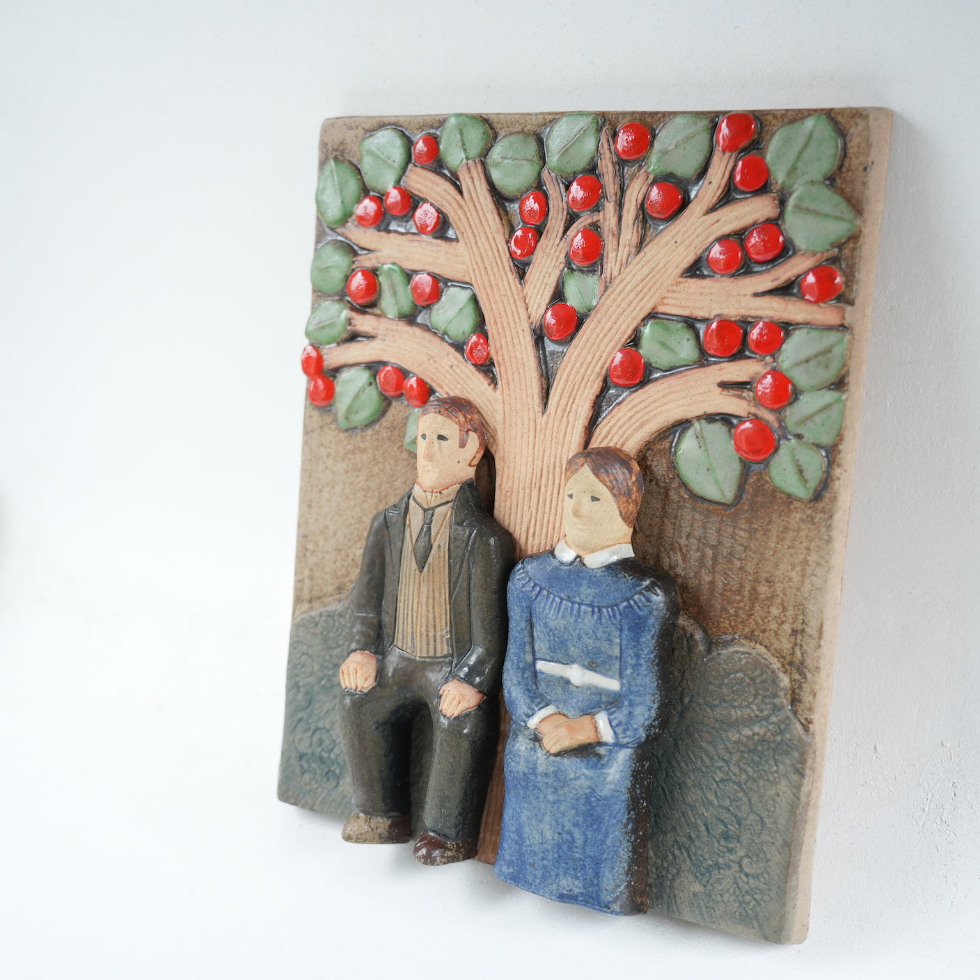 希少 950点限定 リサ・ラーソン グスタフスベリ リンゴの木の陶板 - ディテール 2