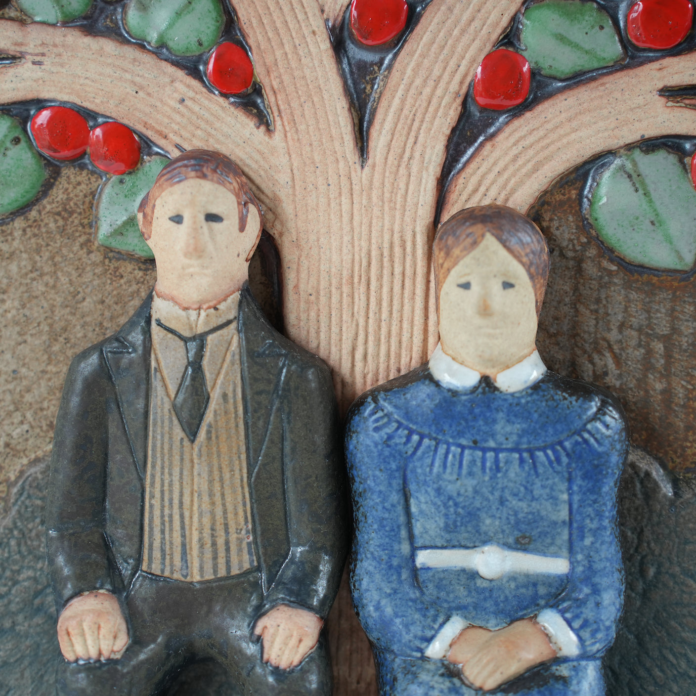 希少 950点限定 リサ・ラーソン グスタフスベリ リンゴの木の陶板 - ディテール 3