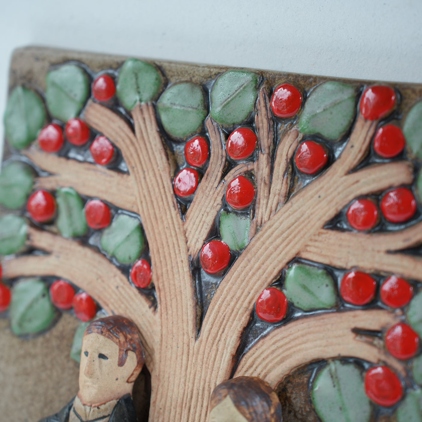 希少 950点限定 リサ・ラーソン グスタフスベリ リンゴの木の陶板 - ディテール 6