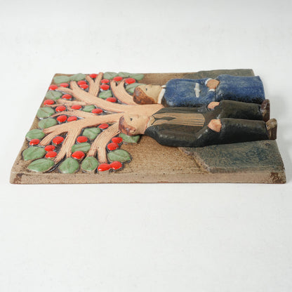 希少 950点限定 リサ・ラーソン グスタフスベリ リンゴの木の陶板 - ディテール 13