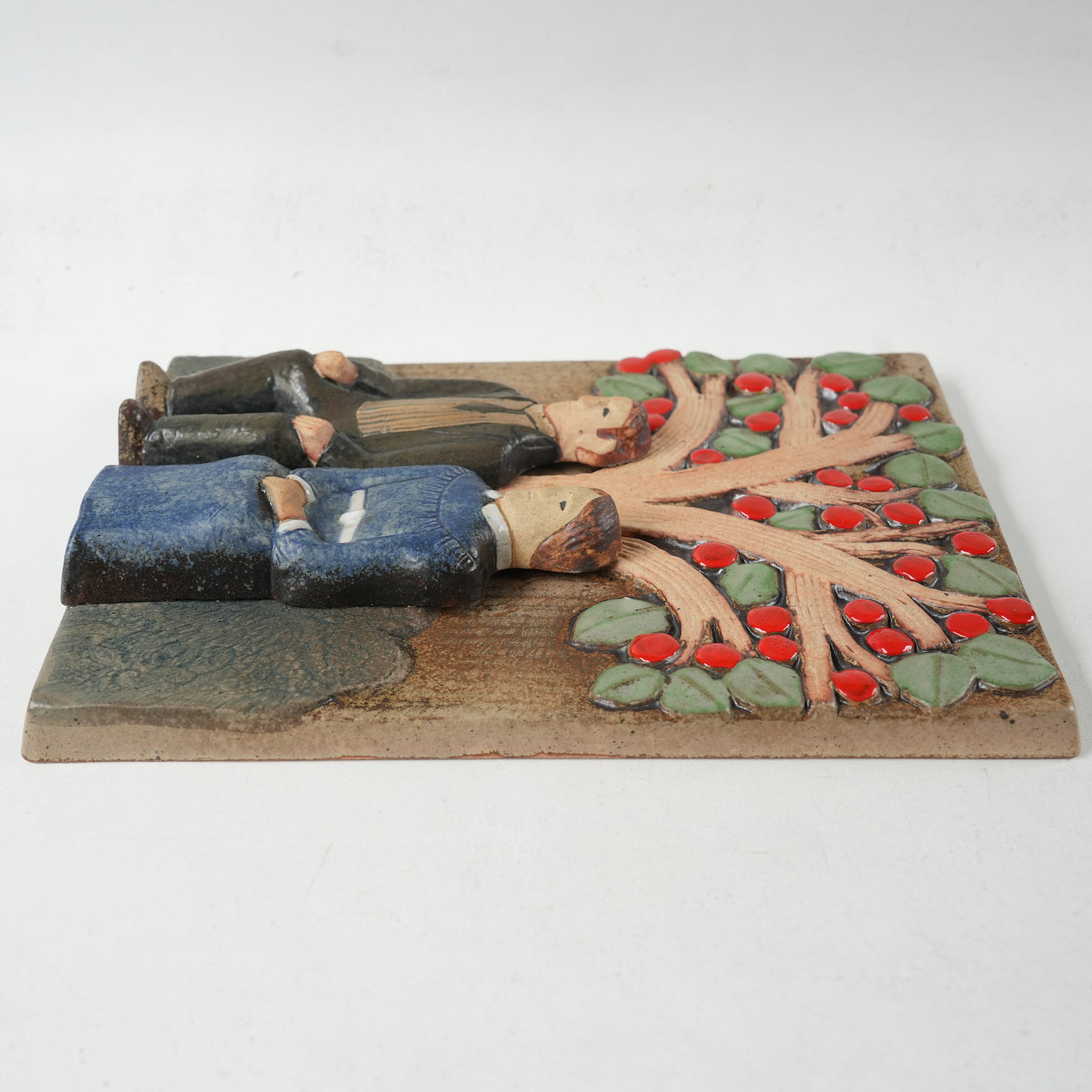 希少 950点限定 リサ・ラーソン グスタフスベリ リンゴの木の陶板 - バックスタンプ・裏印