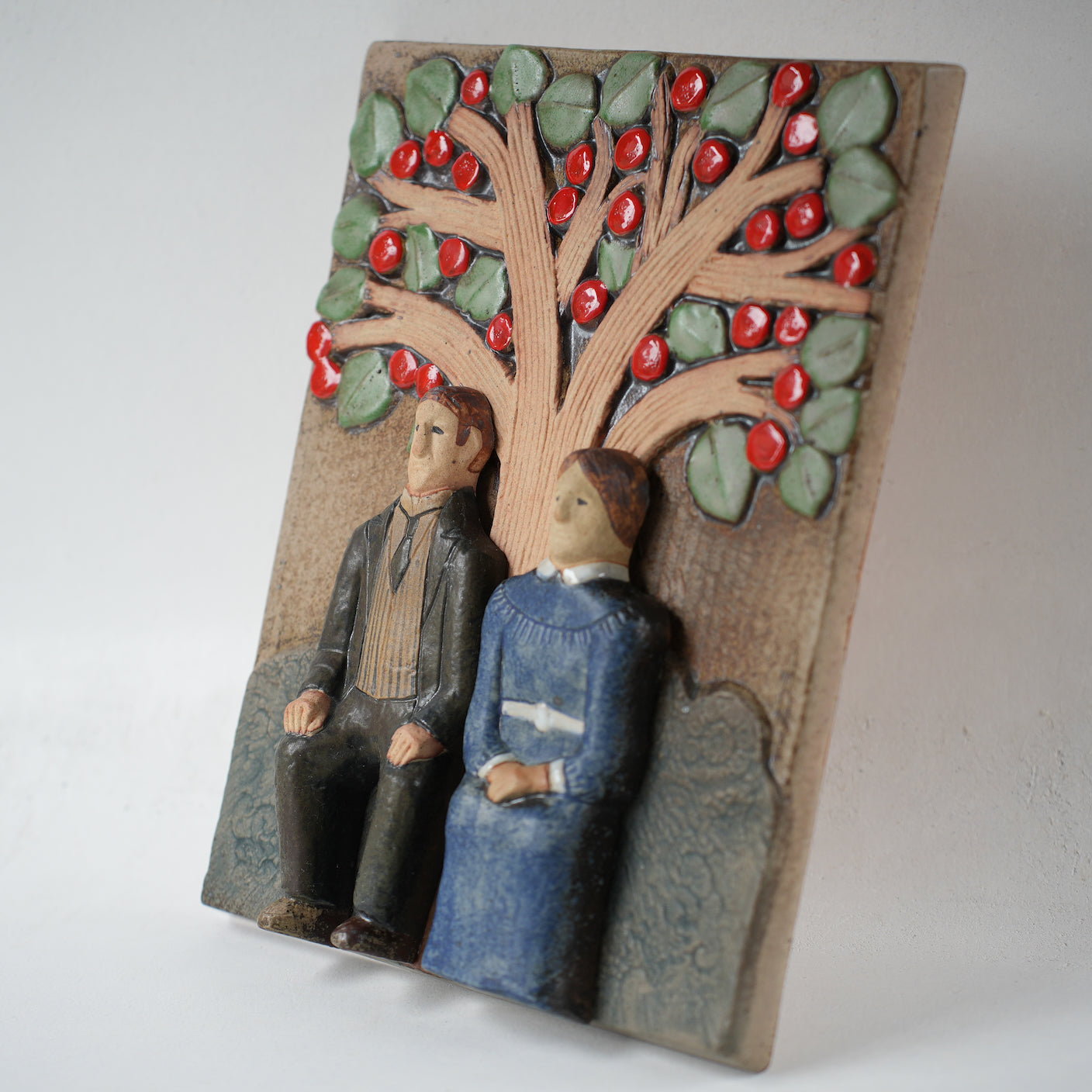 希少 950点限定 リサ・ラーソン グスタフスベリ リンゴの木の陶板 コンディション詳細