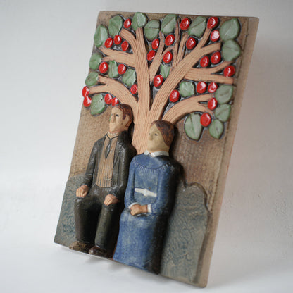 希少 950点限定 リサ・ラーソン グスタフスベリ リンゴの木の陶板 コンディション詳細