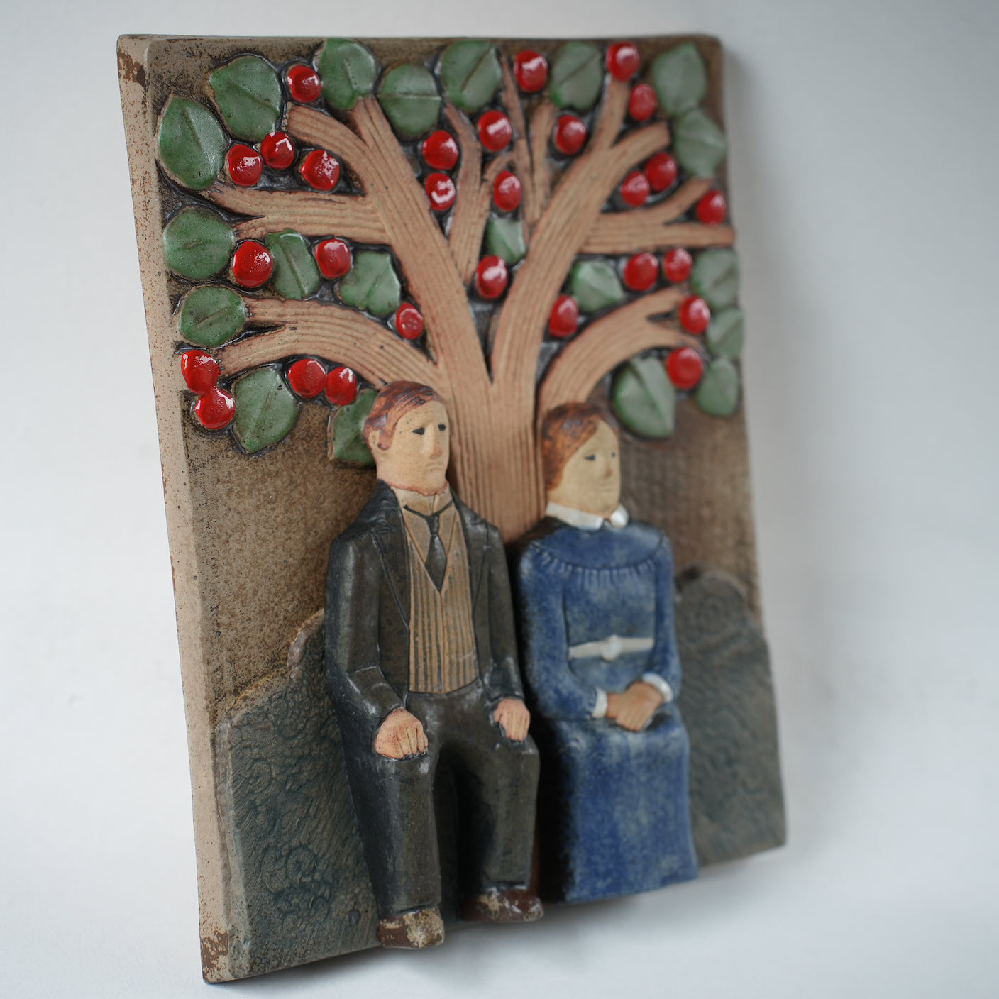 希少 950点限定 リサ・ラーソン グスタフスベリ リンゴの木の陶板 裏面（バックスタンプ）