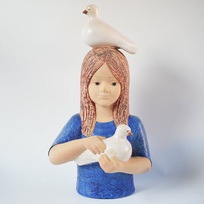 訳あり品 リサ・ラーソン グスタフスベリ 少女と鳩（Flicka med duva）