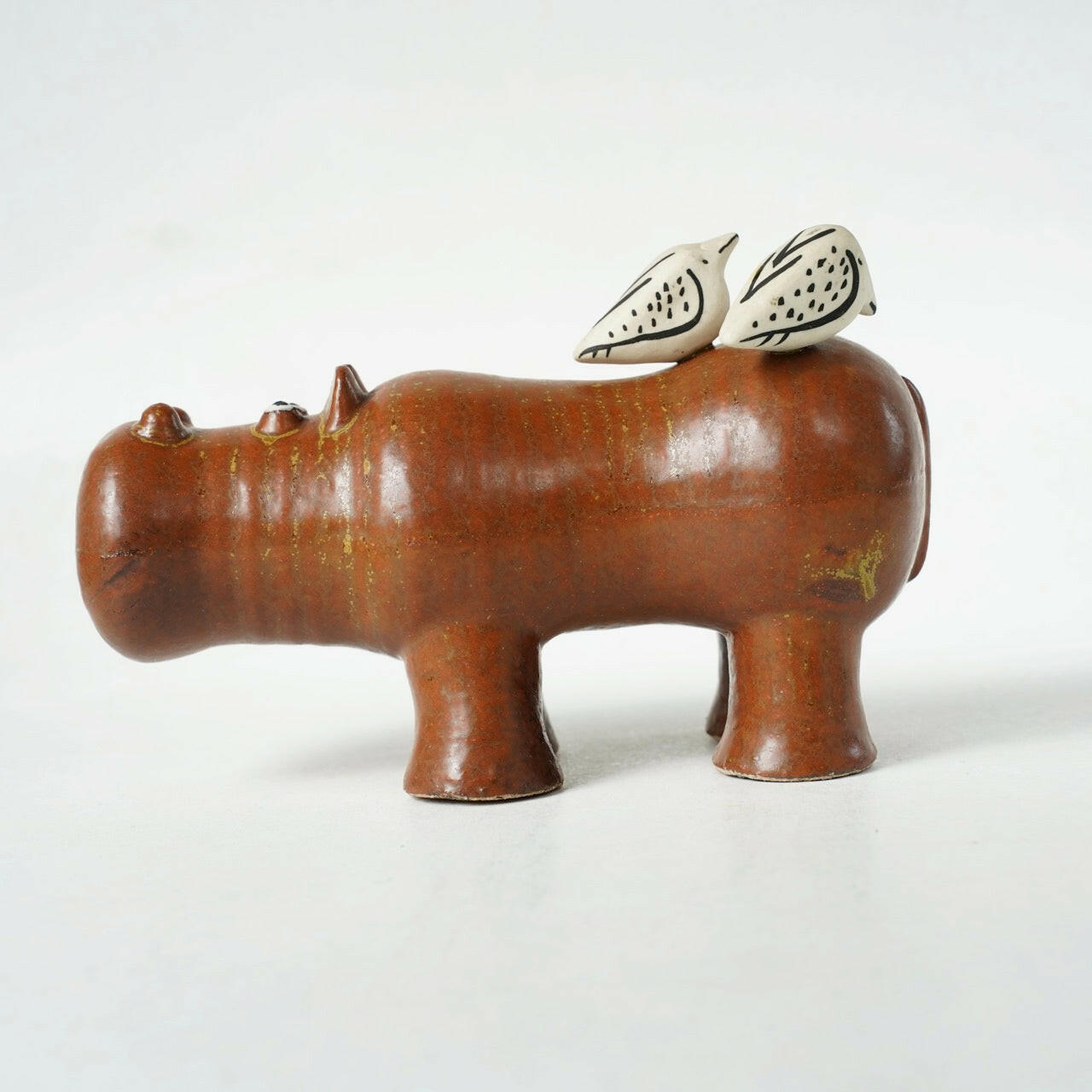 リサ・ラーソン グスタフスベリ 大きな動物園（Stora Zoo）カバと小鳥（Flodhäst med Fåglar） - 全体像