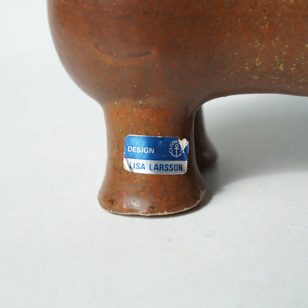 リサ・ラーソン グスタフスベリ 大きな動物園（Stora Zoo）カバと小鳥（Flodhäst med Fåglar） - バックスタンプ・裏印