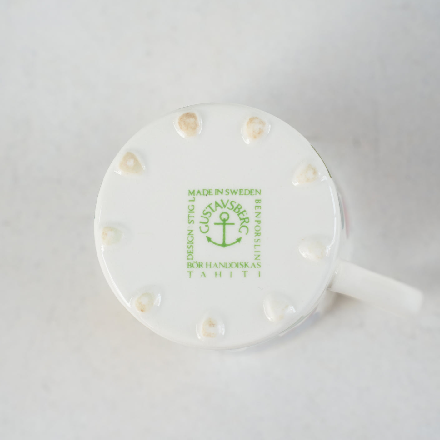 希少 貫入あり グスタフスベリ タヒチ（Tahiti）コーヒーカップ＆ソーサー - ディテール 13