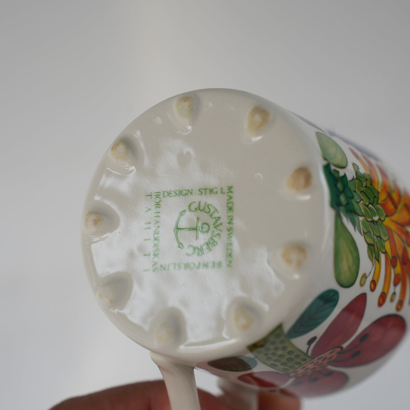 希少 貫入あり グスタフスベリ タヒチ（Tahiti）コーヒーカップ＆ソーサー - ディテール 17