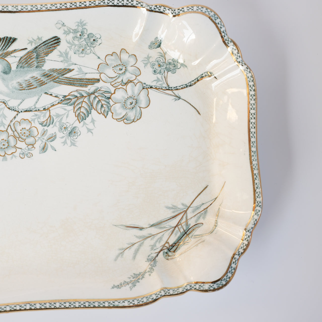 100年前の北欧皿 グスタフスベリ製 ヴェクショー（Wexiö）スクエアプレート - 側面