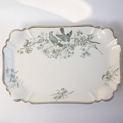 100年前の北欧皿 グスタフスベリ製 ヴェクショー（Wexiö）特大 スクエアプレート - デザイン・柄の詳細