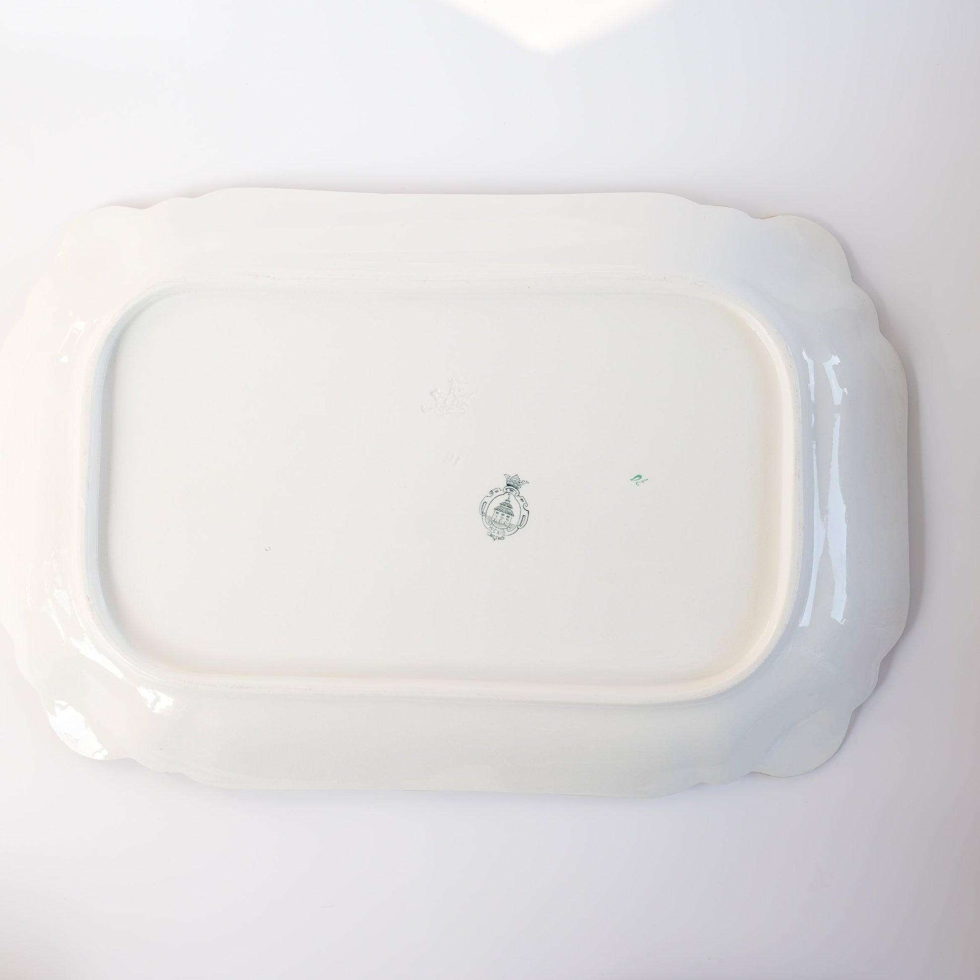 100年前の北欧皿 グスタフスベリ製 ヴェクショー（Wexiö）特大 スクエアプレート - バックスタンプ・裏印