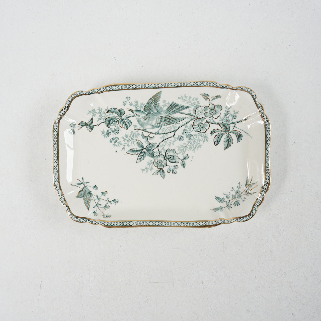 19世紀アンティーク グスタフスベリ ヴェクショー（Wexiö）小サイズ スクエアプレート - 全体像