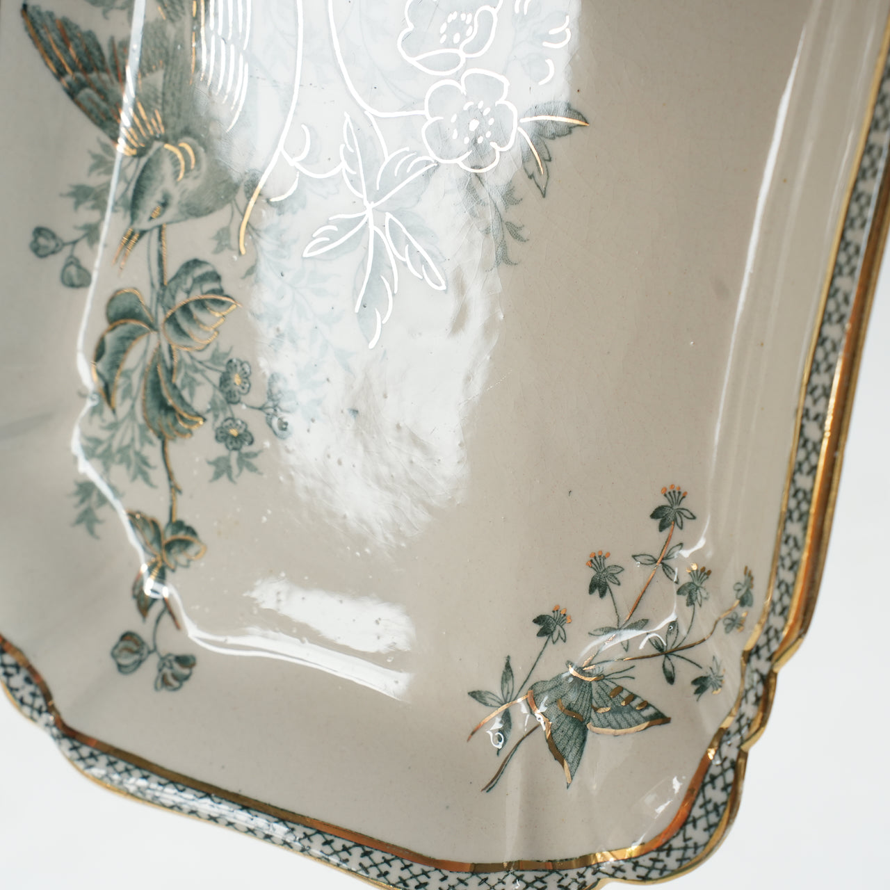 19世紀アンティーク グスタフスベリ ヴェクショー（Wexiö）小サイズ スクエアプレート 裏面（バックスタンプ）