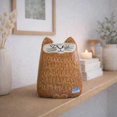 リサ・ラーソン 小さな猫（Liten Katt）オレンジ 1965年 グスタフスベリ オリジナルシール付き