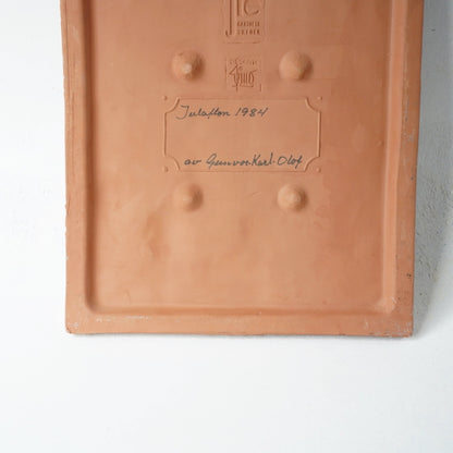 ジイ・ガントフタ 大サイズ陶板 森を抜けた村 1970年代 Jie Gantofta 詳細9