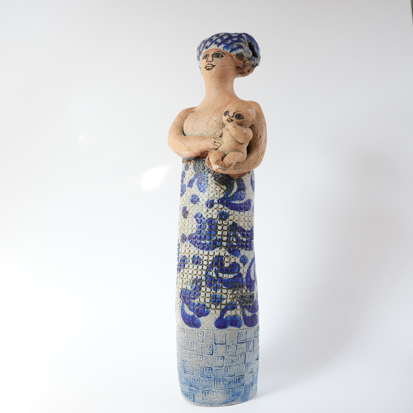 リサ・ラーソン 傑作ユニークピース アフリカの母と子の像 - 側面