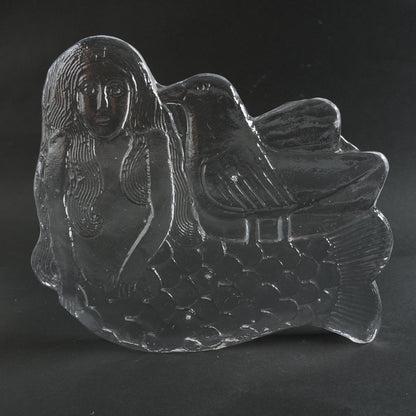 希少 リサ・ラーソン ローヤルクローナ 鳥と人魚のガラス像 - Lisa Larson - 北欧食器タックショミュッケ