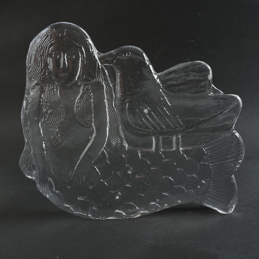 希少 リサ・ラーソン ローヤルクローナ 鳥と人魚のガラス像 - Lisa Larson - 北欧食器タックショミュッケ