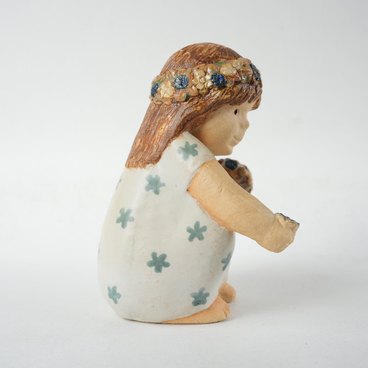 希少 リサ・ラーソン フリーランス作品 花を摘む少女 - ディテール 4