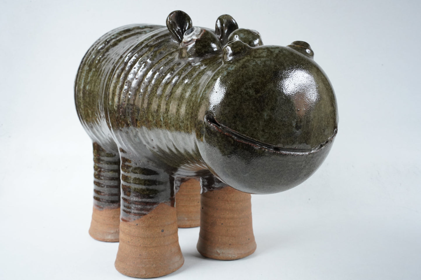 希少な一点もの リサ・ラーソン（Lisa Larson）ユニークピース 大きなカバ - バックスタンプ・裏印