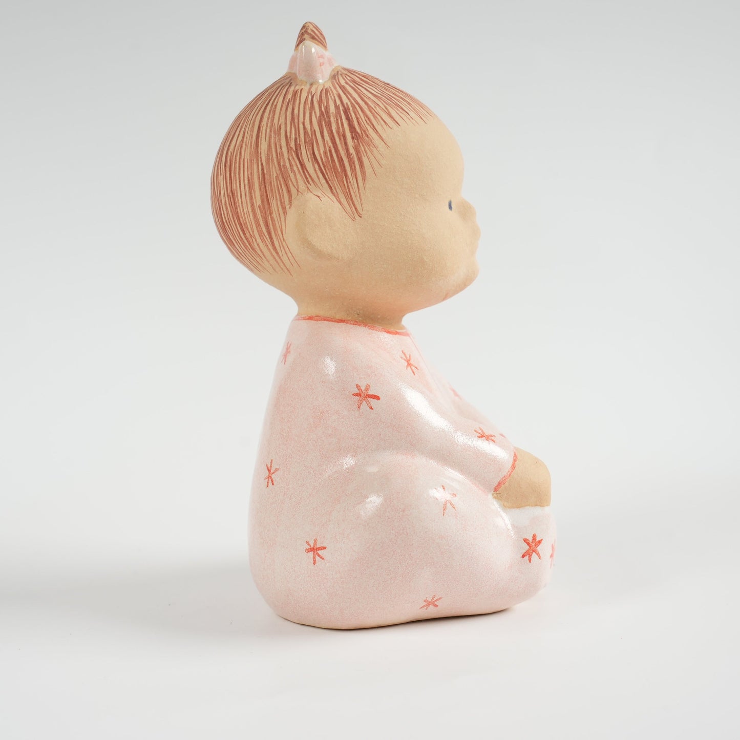 希少 フリーランス期 赤ちゃん（Pyret）リサ・ラーソン（Lisa Larson）グスタフスベリ製 ストーンウェア 高さ16cm 持ち手・側面