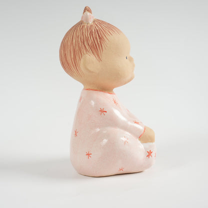 希少 フリーランス期 赤ちゃん（Pyret）リサ・ラーソン（Lisa Larson）グスタフスベリ製 ストーンウェア 高さ16cm 持ち手・側面