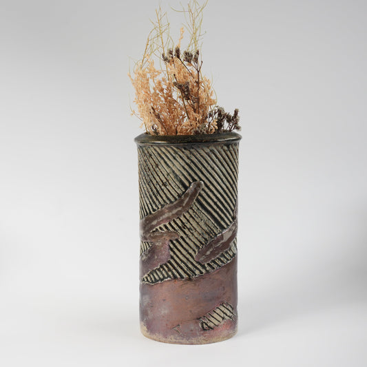 リサ・ラーソン ユニークピース シャモット フラワーベース ラスター釉 1991年 Lisa Larson