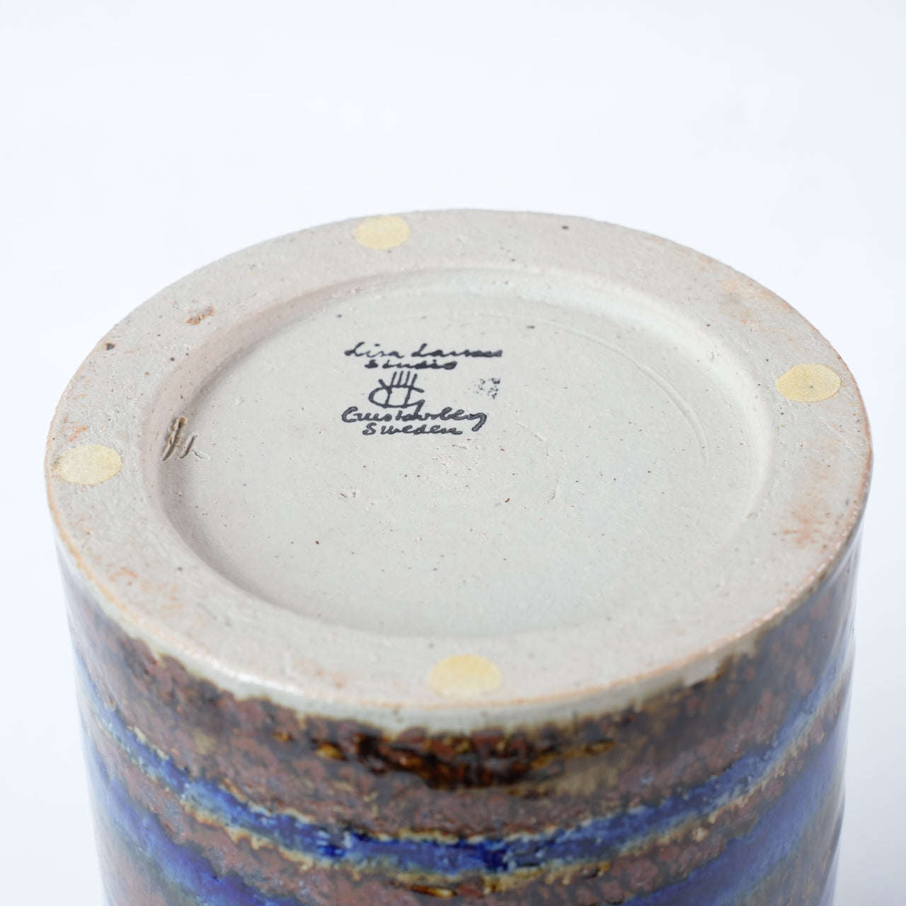 希少 リサ・ラーソン 傑作ユニークピース 藍色と濃茶のフラワーベース - ディテール 8
