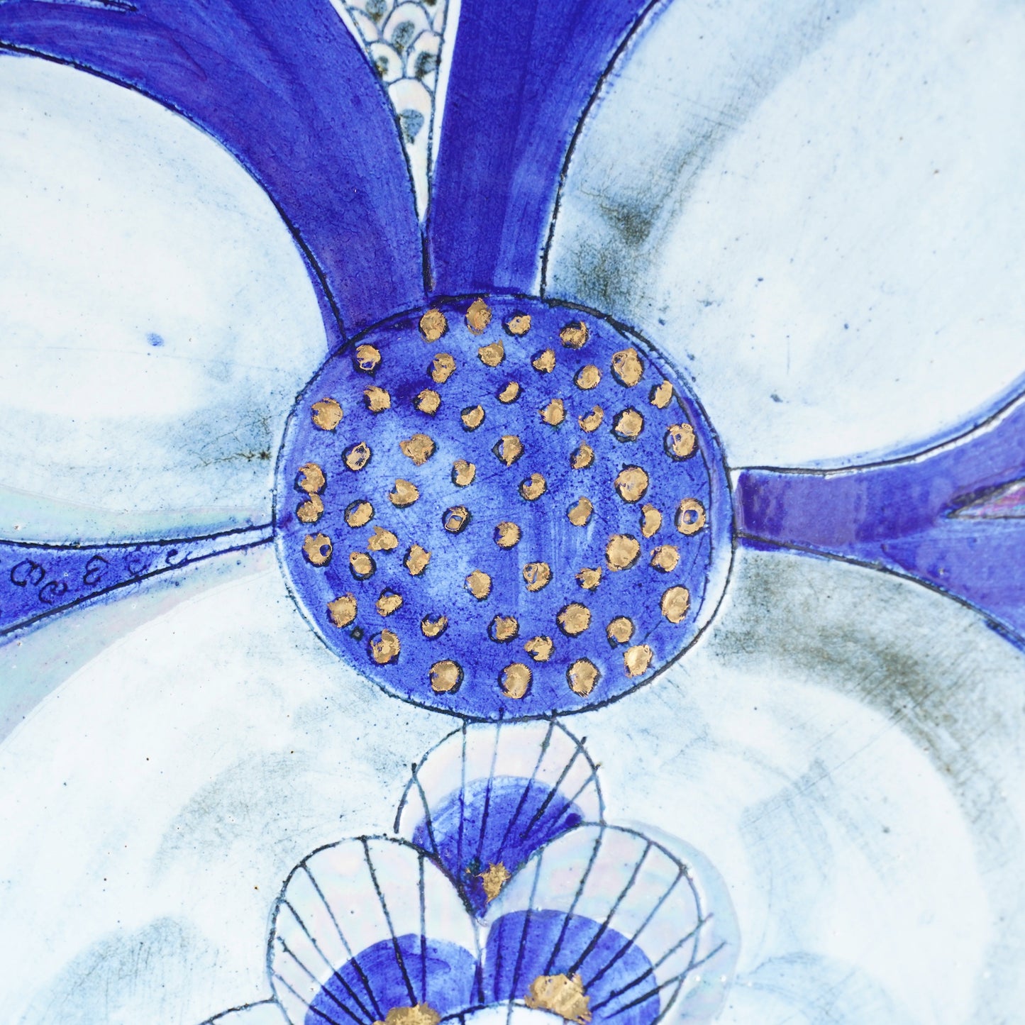 傑作 ユニークピース リサ・ラーソン 大きなワスレナグサの飾り皿 大皿 - ディテール 3