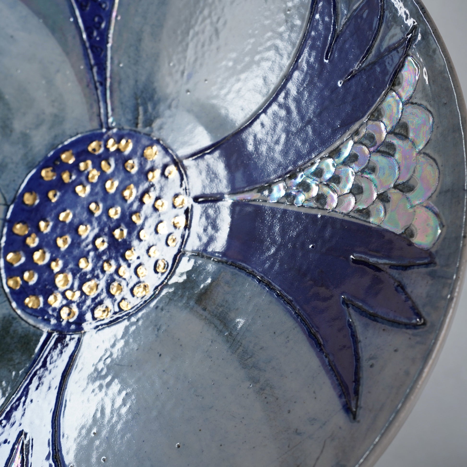 傑作 ユニークピース リサ・ラーソン 大きなワスレナグサの飾り皿 大皿 - ディテール 18