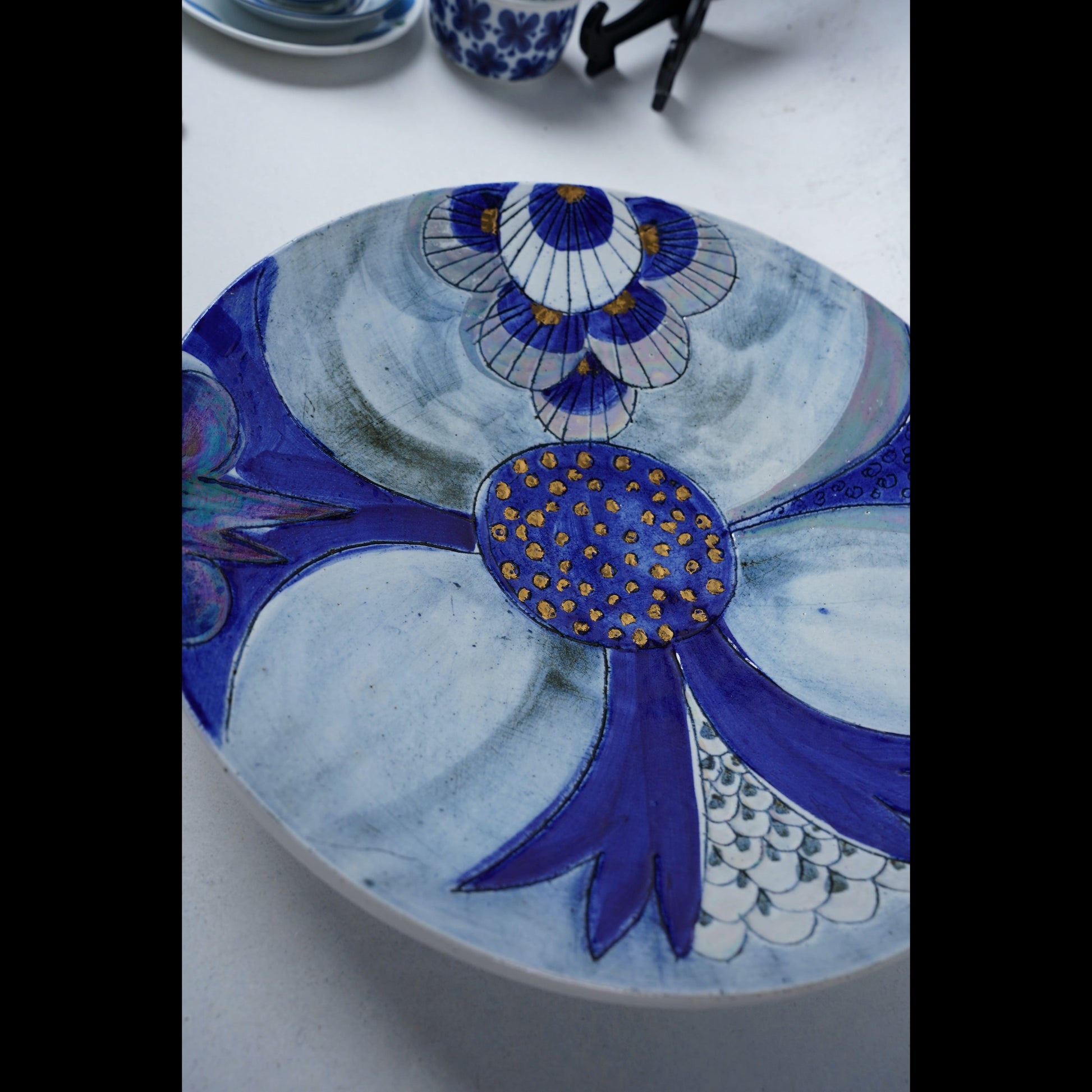 傑作 ユニークピース リサ・ラーソン 大きなワスレナグサの飾り皿 大皿 - ディテール 20