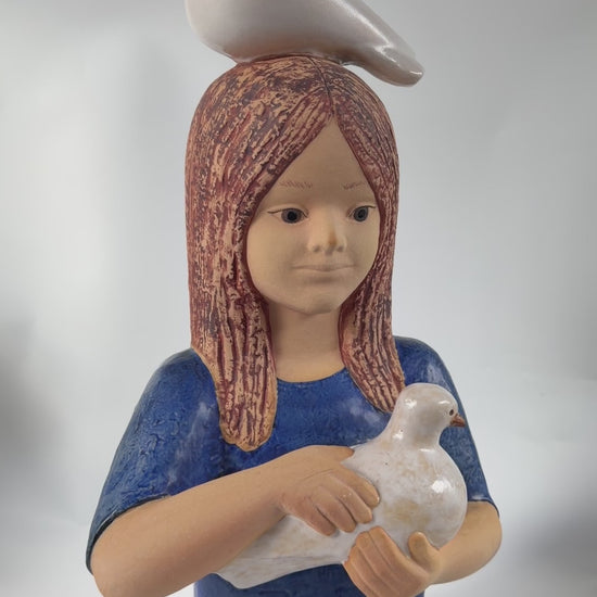訳あり品 リサ・ラーソン グスタフスベリ 少女と鳩（Flicka med duva）