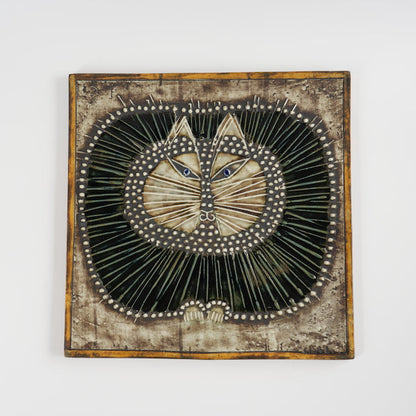 希少 グスタフスベリ リサ・ラーソン 黒い丸猫の陶板（Katt） - Lisa Larson - 北欧食器タックショミュッケ