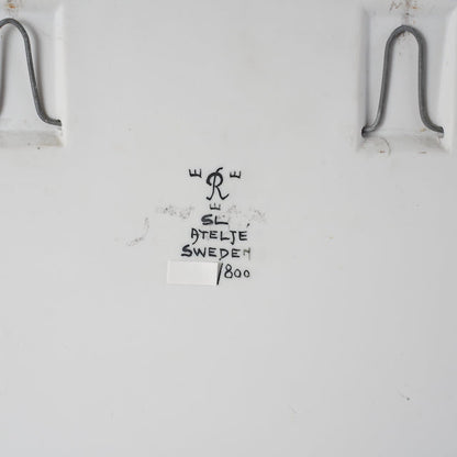 希少 800点限定 ロールストランド シルヴィア・レウショヴィウス 4羽の白い小鳥の陶板 裏面（バックスタンプ）