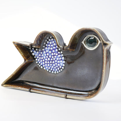 シルビア・レウショヴィウス 陶板 鳥モチーフ ロールストランド スタジオ作品 裏面（バックスタンプ）