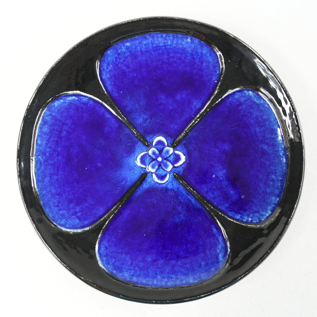 希少 ロールストランド シルヴィア・レウショヴィウス 青い花びらの大サイズ陶板 - 全体像