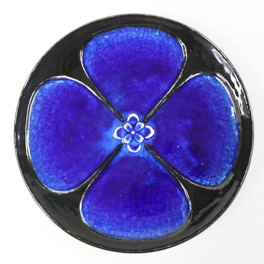 希少 ロールストランド シルヴィア・レウショヴィウス 青い花びらの大サイズ陶板 - 全体像