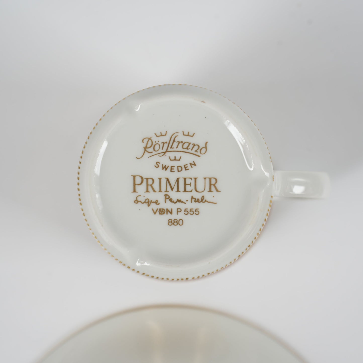 ロールストランド プリムール（Primeur）グルド「バグダッド」（Guld Bagdad）金彩 デミタスカップ＆ソーサー＆ケーキ皿 トリオ 詳細13