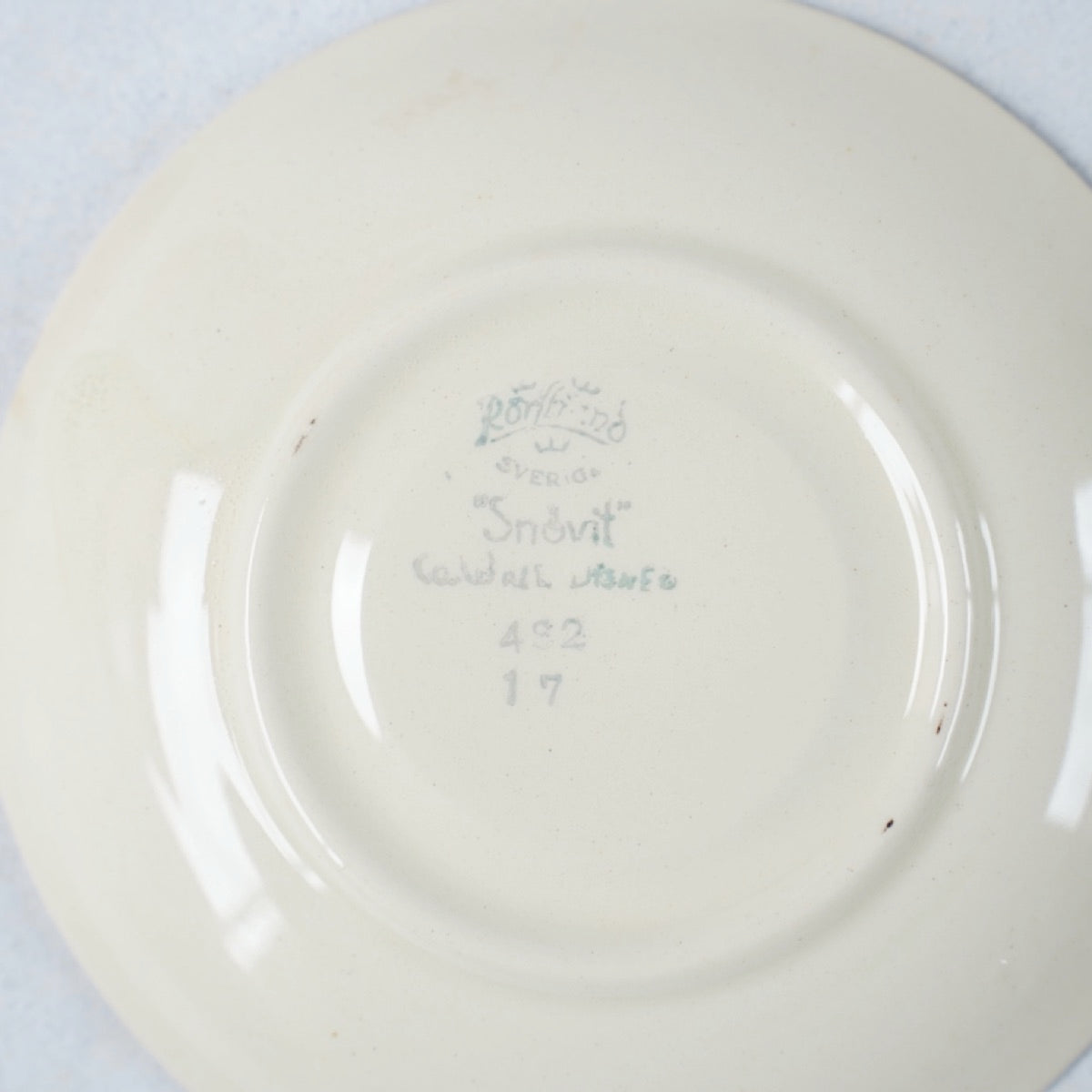 1940年代 白雪姫の小さなカップ&ソーサー ロールストランド（Rörstrand）製 裏面（バックスタンプ）